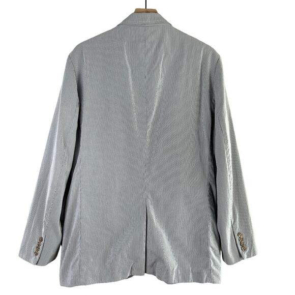 J.Crew Seersucker Clayton‎ Sportcoat 3-Button Blazer Jacket 100% Cotton, Large - Picture 7 of 12